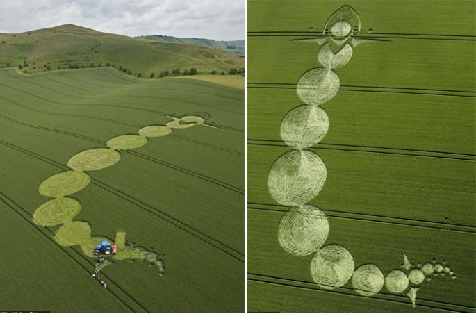 英国惊现“麦田怪圈”金星凌日 隐秘图案
